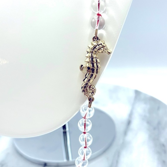 J. Crew Nautical Seahorse Glass Bead‎ Long Charm Necklace - Picture 5 of 8
